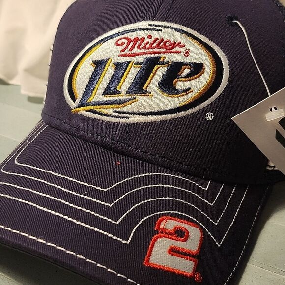 Nascar Miller Lite Brad Keselowski Velcroback Hat - New - Picture 3 of 10